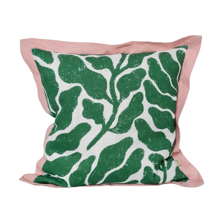 Leaves putetrekk med kontrast 48x48 cm - Green-pink - Fine Little Day