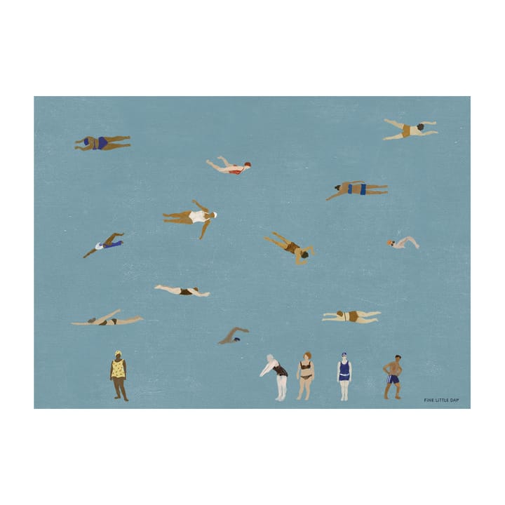 Swimmers poster - Blue, 50x70 cm - Fine Little Day