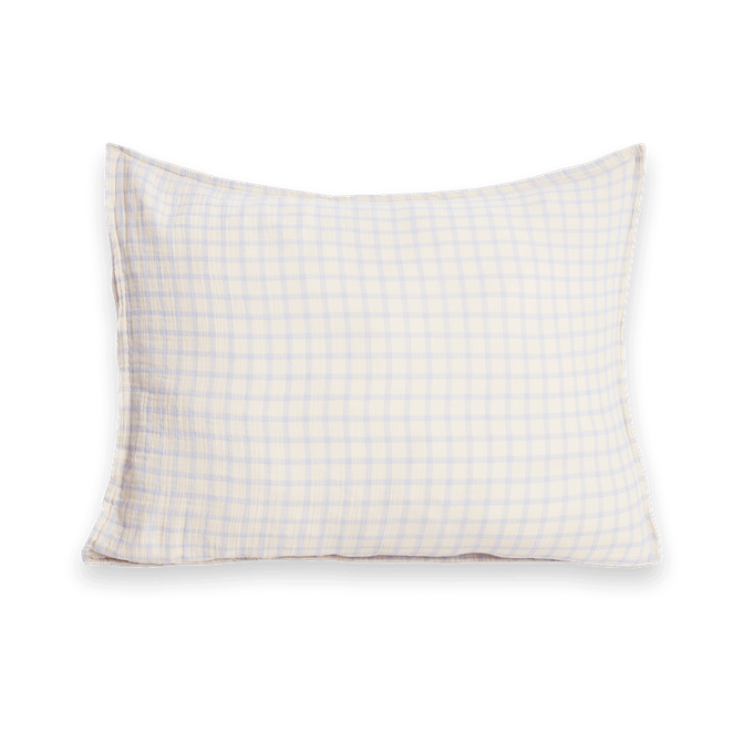 Gingham Sky Blue Muslin putetrekk - 50x60 cm - Garbo&Friends