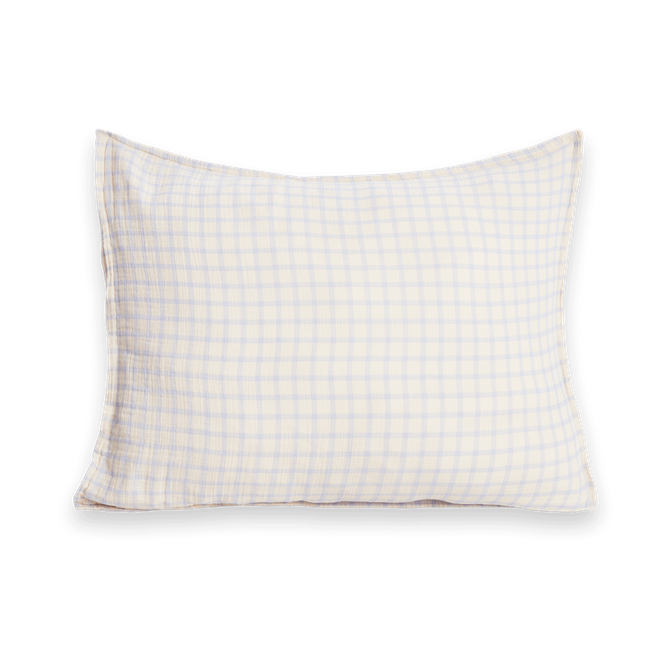 Bilde av Garbo&Friends Gingham Sky Blue Muslin putetrekk 50x60 cm