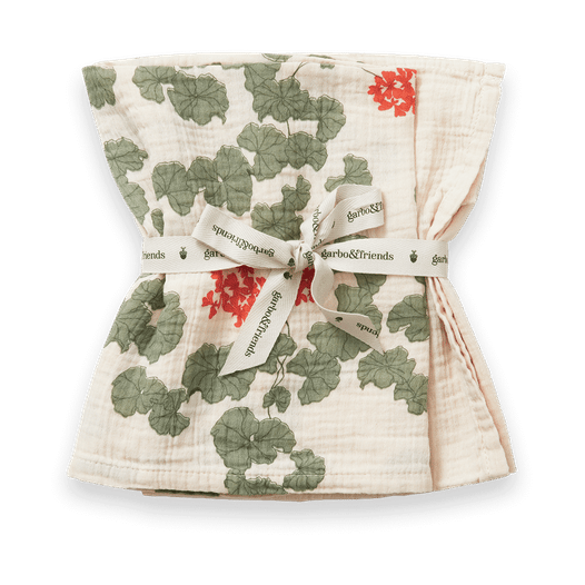 Pelargonium Muslin teppe, small 2 stk - 60x60 cm - Garbo&Friends