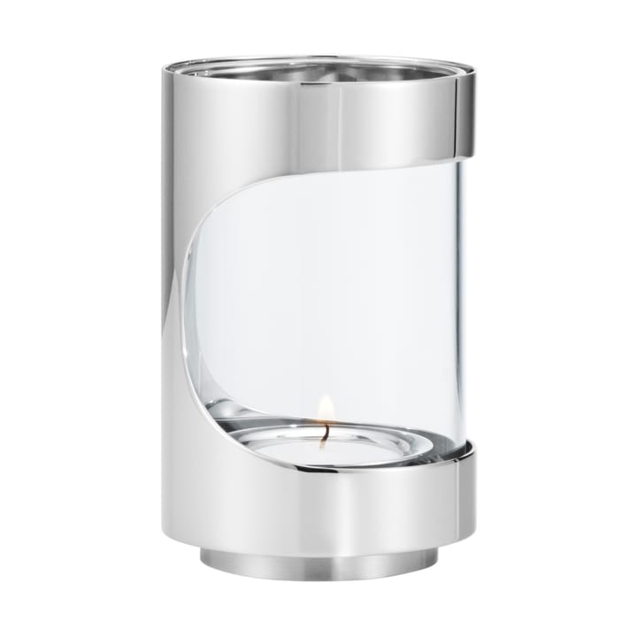 Chrome contours hurricane lyslykt 12 cm - Rustfritt stål - Georg Jensen