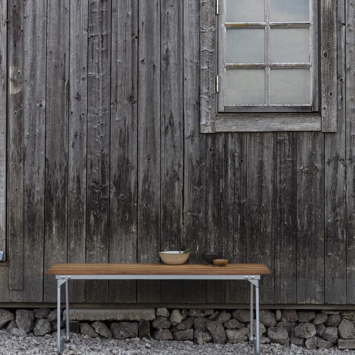 Benk 8 benk, Teak-varmgalvanisert stålstativ Grythyttan Stålmöbler