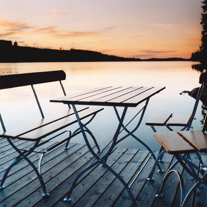 Bryggeribord, Teak-varmgalvanisert stativ Grythyttan Stålmöbler