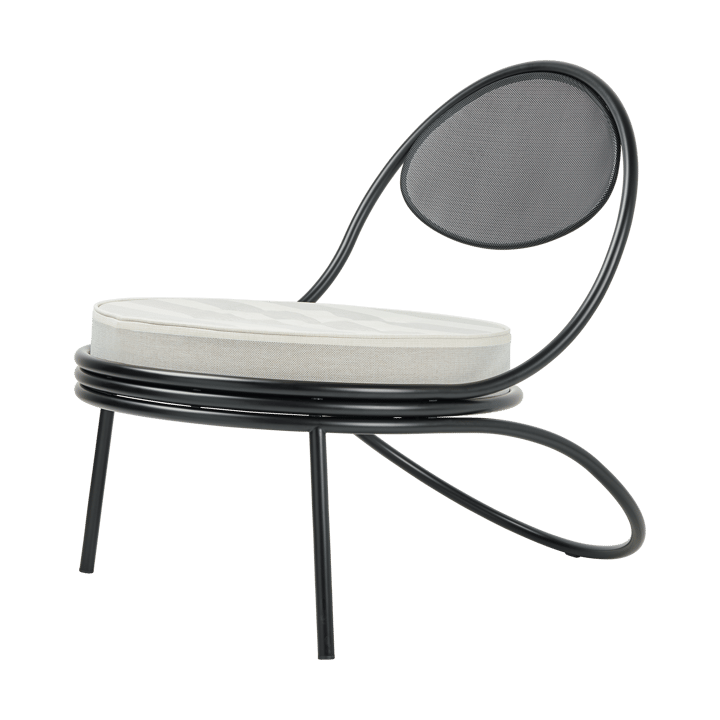 Copacabana Outdoor Lounge Chair m. polstret sete - Leslie stripe limonta 020-svarte ben - GUBI