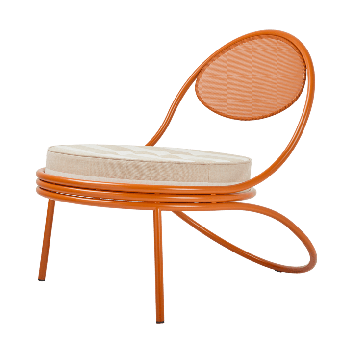 Copacabana Outdoor Lounge Chair m. polstret sete - Leslie stripe limonta 040-international orange - GUBI