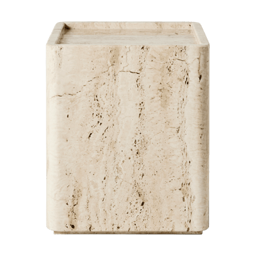 Pietra sidebord 33x33x40 cm - Neutral white travertine - GUBI