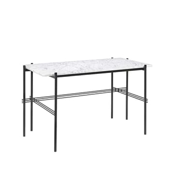 TS Desk skrivebord - marble white, sortlakkert stål - GUBI