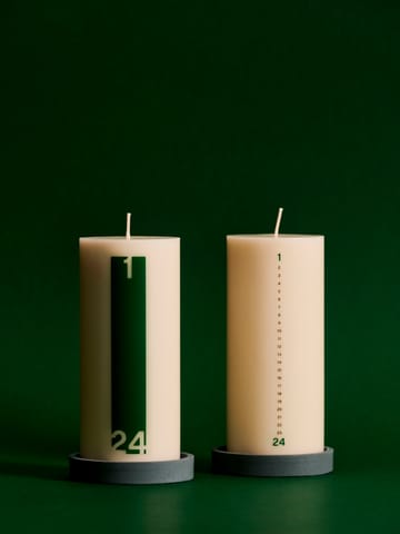 Calendar lys og lyslykt 6,8 cm - Delicate Off white-black-green - HAY