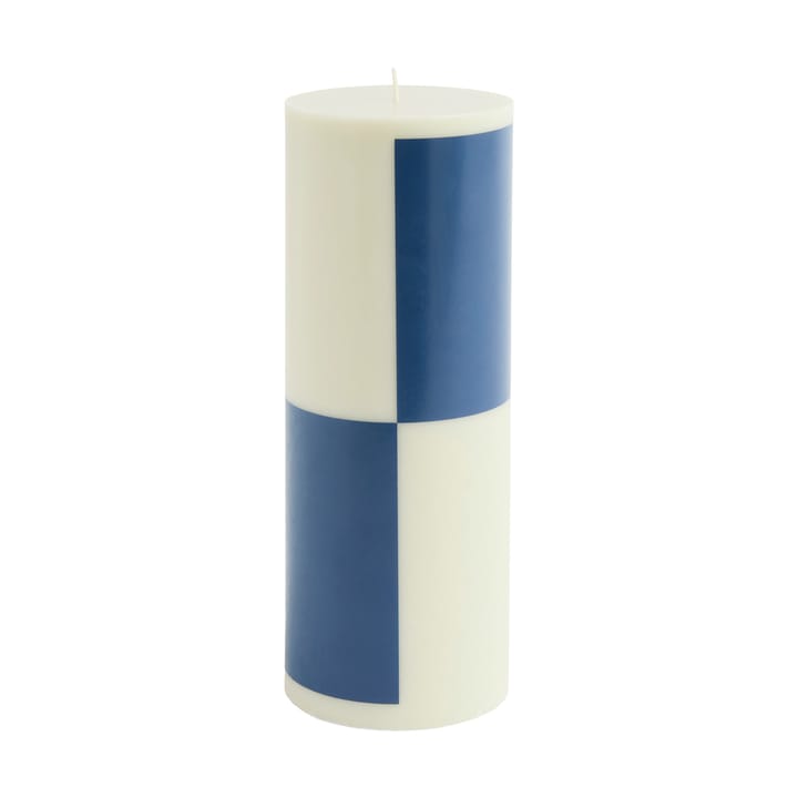 Column Candle kubbelys large 25 cm - Milky green-dark blue - HAY