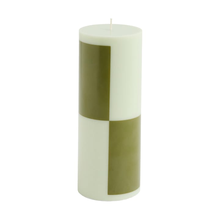 Column Candle kubbelys medium 20 cm - Light green-army green - HAY