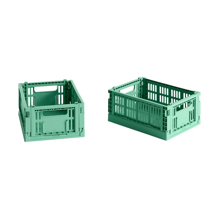 HAY Colour Crate Mini 13x17 cm 2-pakning - Dark mint - HAY