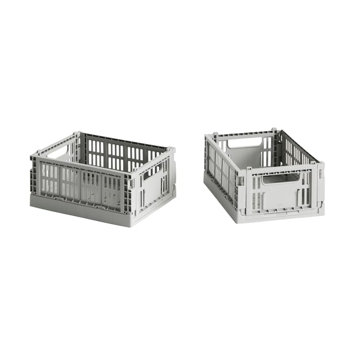 HAY Colour Crate Mini 13x17 cm 2-pakning - Light grey - HAY