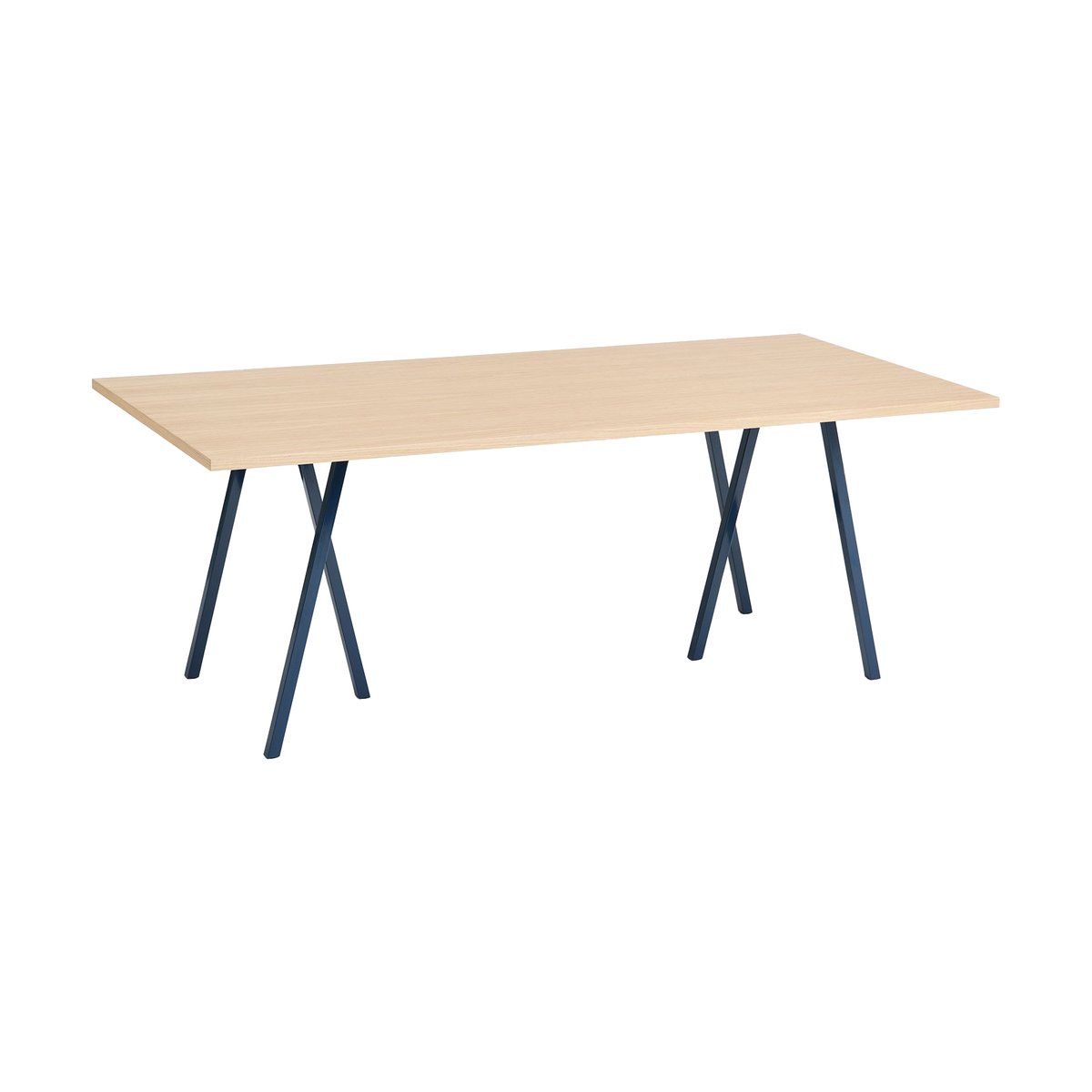 HAY Loop Stand incl. support spisebord 92,5x200 cm Deep blue-clear lacq. oak