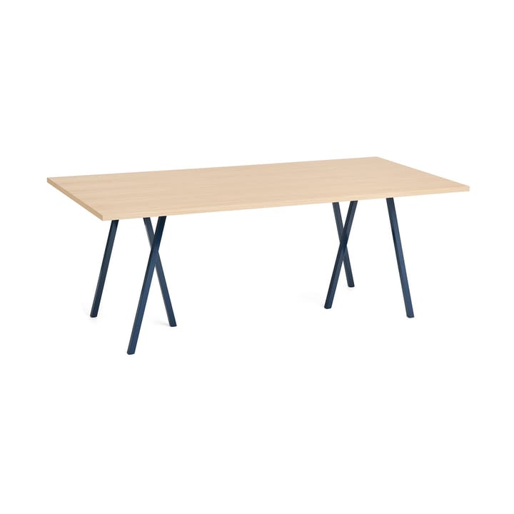 Loop Stand spisebord 92,5x200 cm - Deep blue-clear lacq. oak - HAY