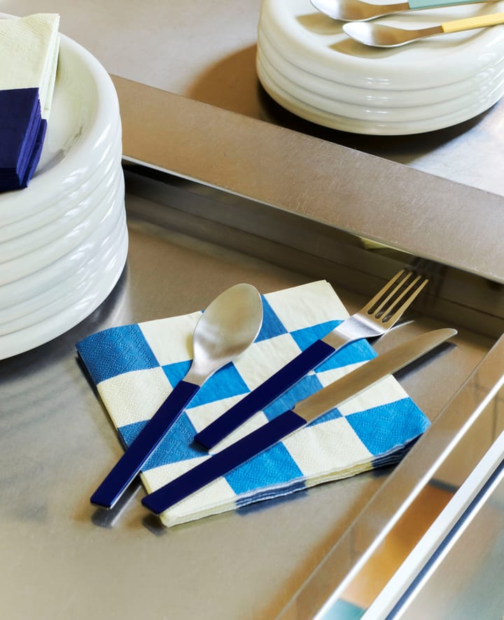 Pattern Dinner Check serviett 40x40 cm 20-pakning - Off white-blues M - HAY