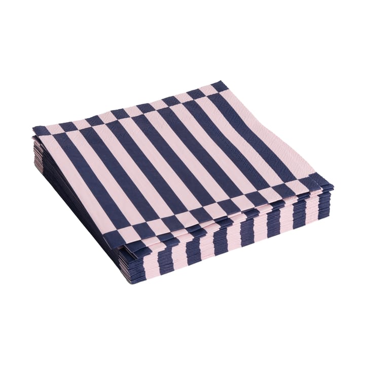 Pattern Dinner Stripe serviett 40x40 cm 20-pakning - Light pink-dark blue pillar - HAY