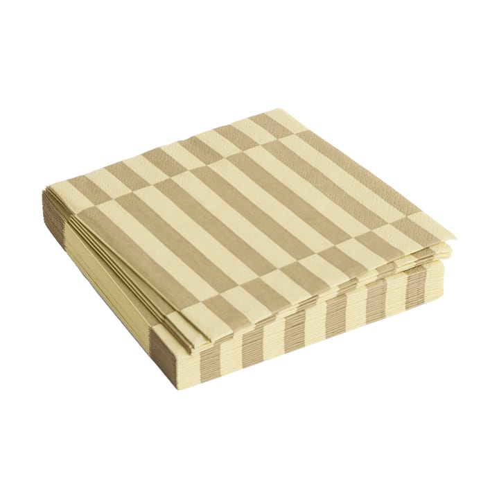 Pattern Lunch Stripe serviett 33x33 cm 20-pakning - Cream-sand pillar - HAY