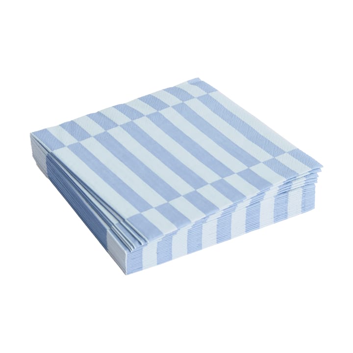 Pattern Lunch Stripe serviett 33x33 cm 20-pakning - Light blue-dusty blue pillar - HAY