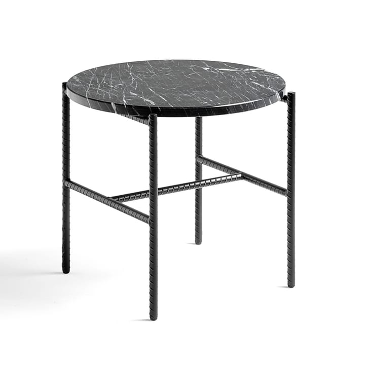 Rebar sidebord Ø45 cm - Black marble-black - HAY