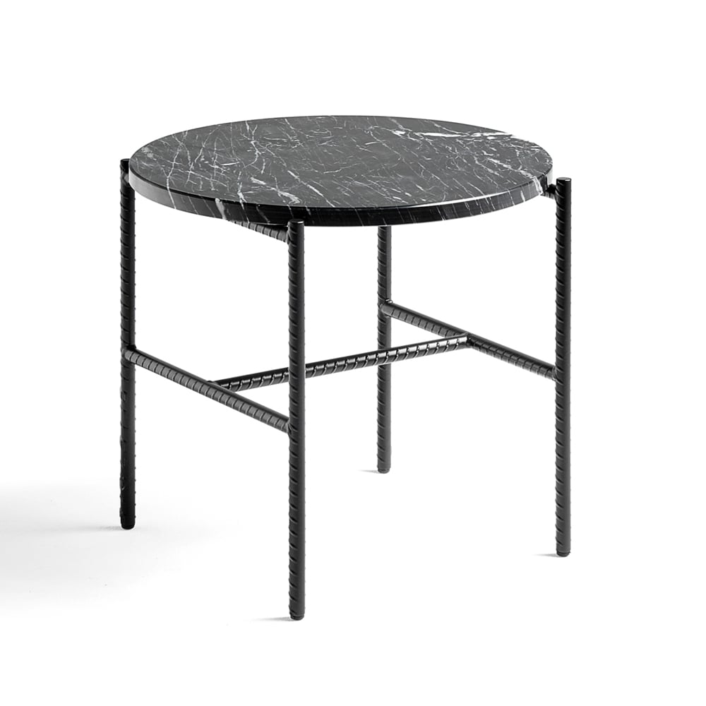 Bilde av HAY Rebar sidebord Ø45 cm Black marble-black