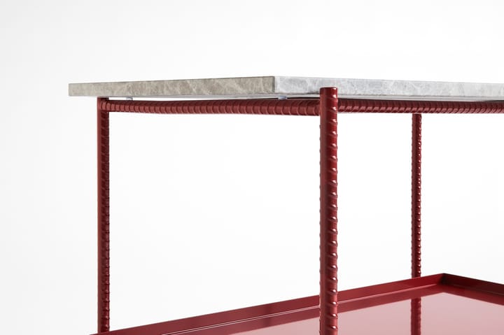 Rebar sidebord 75x44x55 cm, Grey marble-barn red HAY