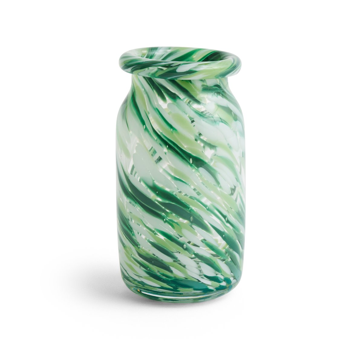 Bilde av HAY Splash Roll Neck vase S 205 cm Green swirl