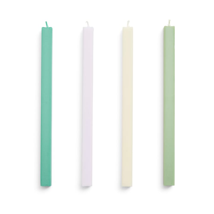 Square Candle lys mix 4-pack - Pastel - HAY