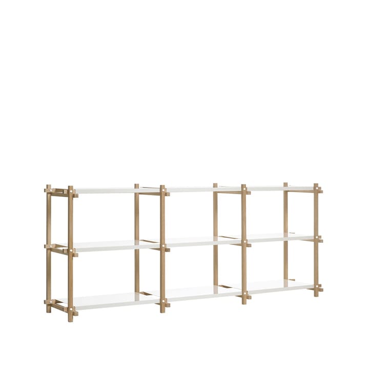 Woody hylle - Oak-white lacquered shelf, low - HAY