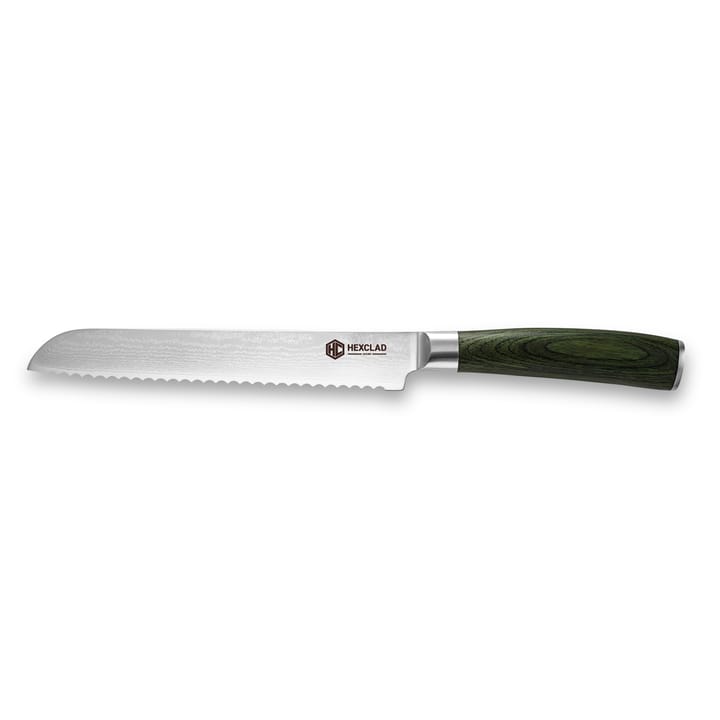 Hexclad brødkniv 67-lags Damaskus 20 cm - Grønn - Hexclad