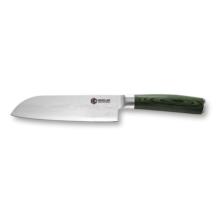 Hexclad Santoku 67-lags Damaskus 18 cm - Grønn - Hexclad