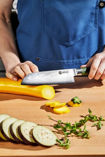 Hexclad Santoku 67-lags Damaskus 18 cm - Grønn - Hexclad