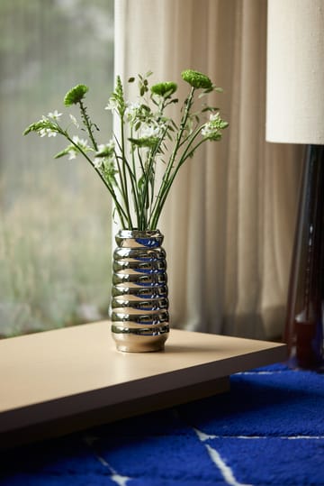 Ceramic ribble vase 28,9 cm - Chrome - HKliving