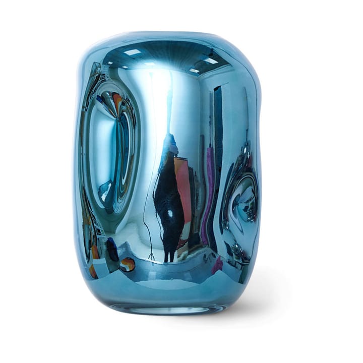 HK Objects glassvase 21,5 cm - Blue chrome - HKliving