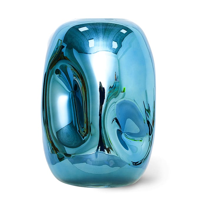 HK Objects glassvase 21,5 cm - Blue chrome - HKliving