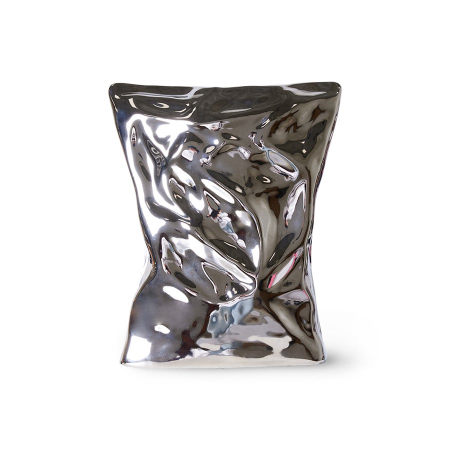 Bilde av HKliving HK Objects Vase ""Bag of Crisps"" 26x9 cm Krom