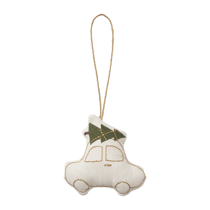 Humdakin Car julepynt bomull, Off white/gold Humdakin