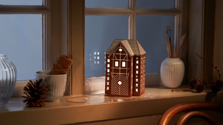 Gingerbread Lyslykt stor 17 cm, Brun Kähler