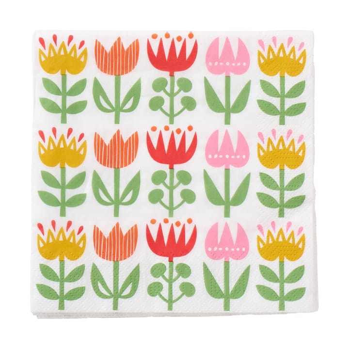 Tulip serviett 33x33 cm 20-pk - Multi - Klippan Yllefabrik