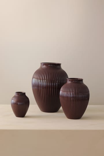 Knabstrup riflet vase 12,5 cm - Berry - Knabstrup Keramik