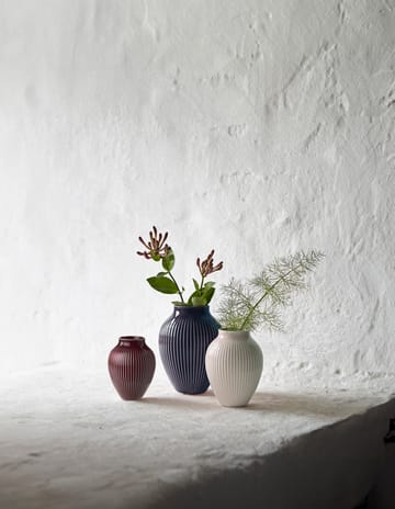 Knabstrup riflet vase 3-stk. - Berry-sand-dark blue - Knabstrup Keramik