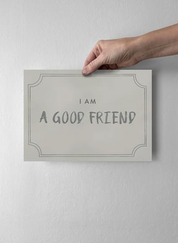 Good Friend Diploma poster 21x30 cm - Dusty mint - Kunskapstavlan®