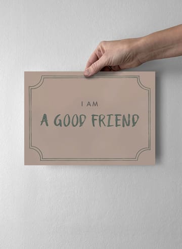 Good Friend Diploma poster 21x30 cm - Dusty rose - Kunskapstavlan®