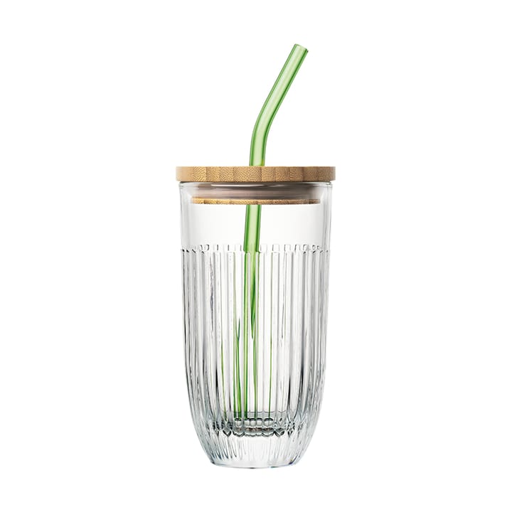 Ouessant smoothieglass med lokk og sugerør 43 cl - Transparent - La Rochère