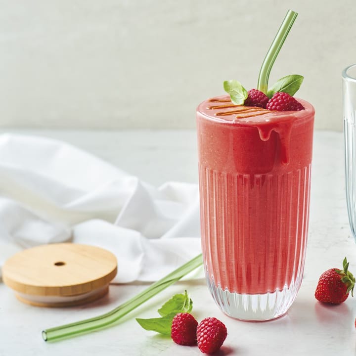 Ouessant smoothieglass med lokk og sugerør 43 cl, Transparent La Rochère