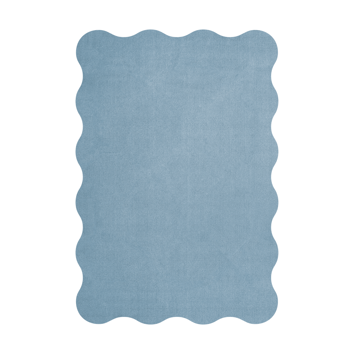 Bilde av Layered Scallop ullteppe 180x270 cm Soft blue