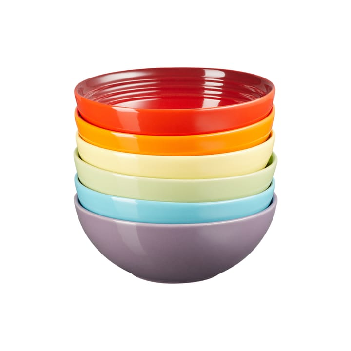 Le Creusett Signature dyp tallerken 16 cm 6-stk. - Rainbow - Le Creuset