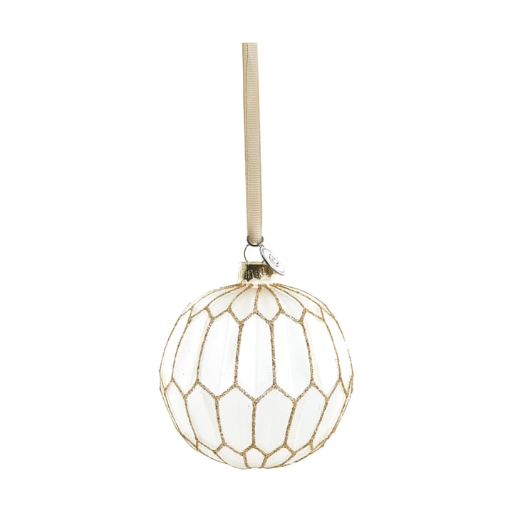 Navina juletrekule rund Ø 8 cm - White-Light gold - Lene Bjerre