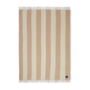 Block Striped Recycled Wool pledd 130 x 170 cm - Oat-White - Lexington