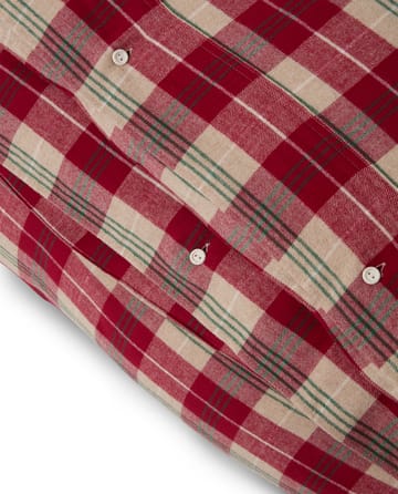 Checked Cotton Flannel sengesett - Rød-beige-grønn-hvit - Lexington